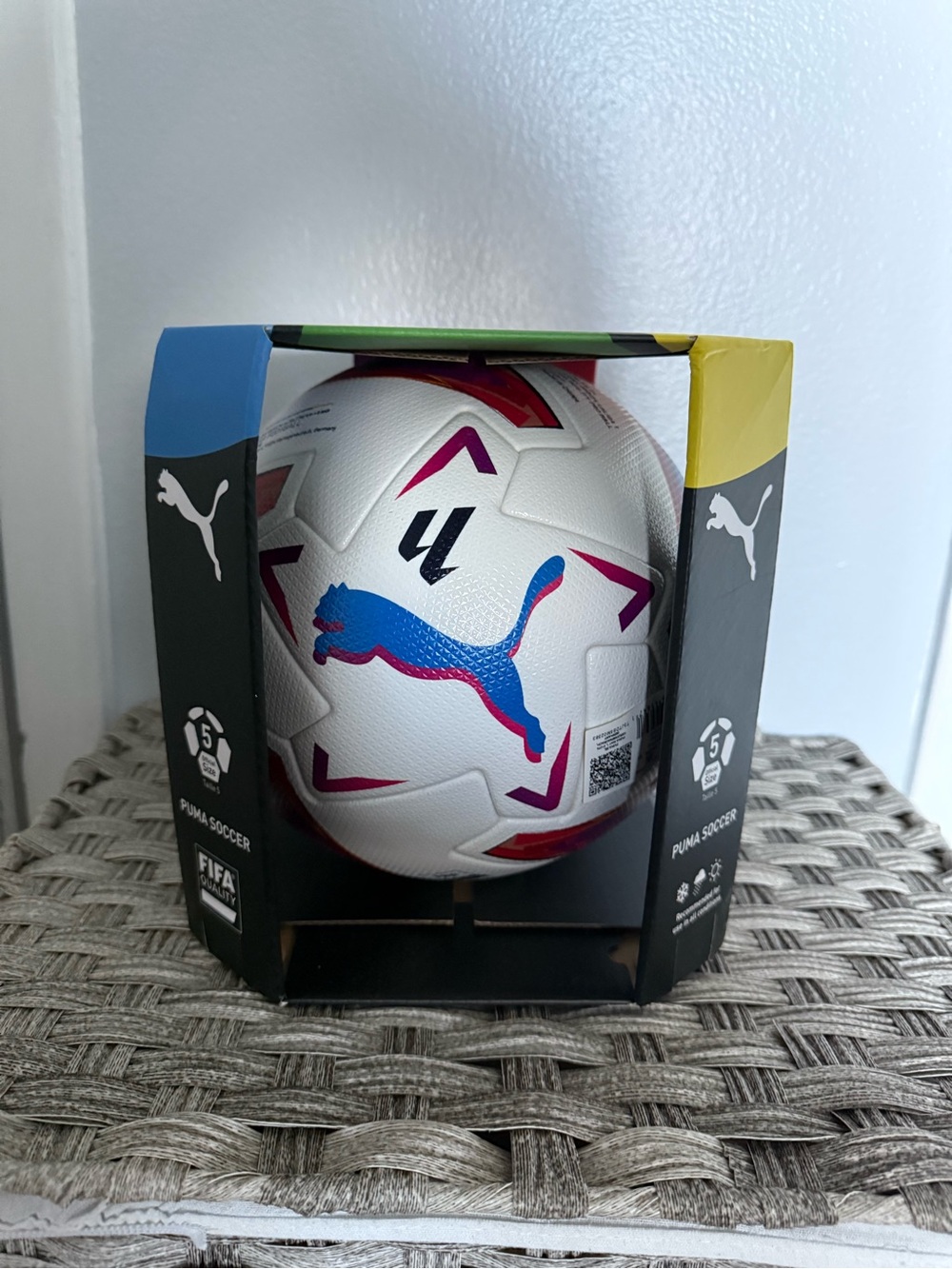 PUMA La Liga Orbita Pro Soccer Ball - White Blue Red